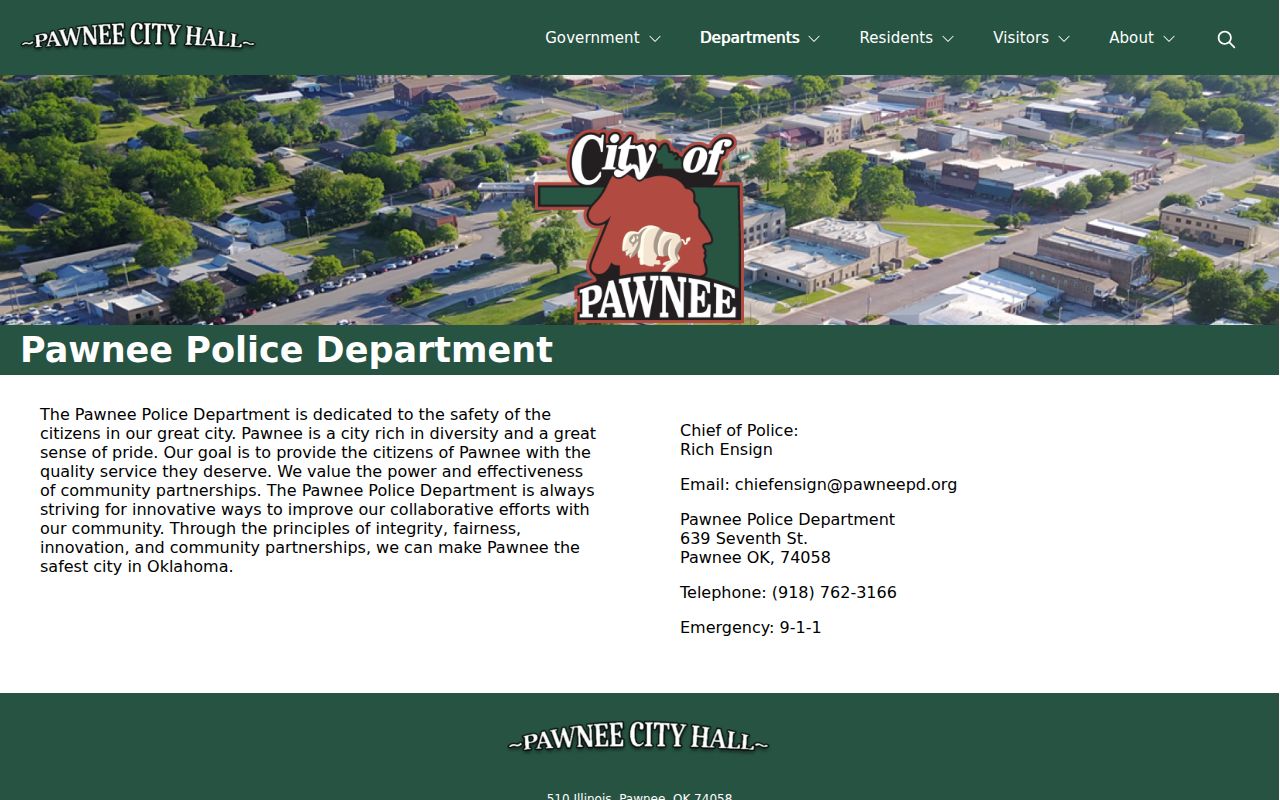 Pawnee County municipal court warrant records Pawnee Police Department