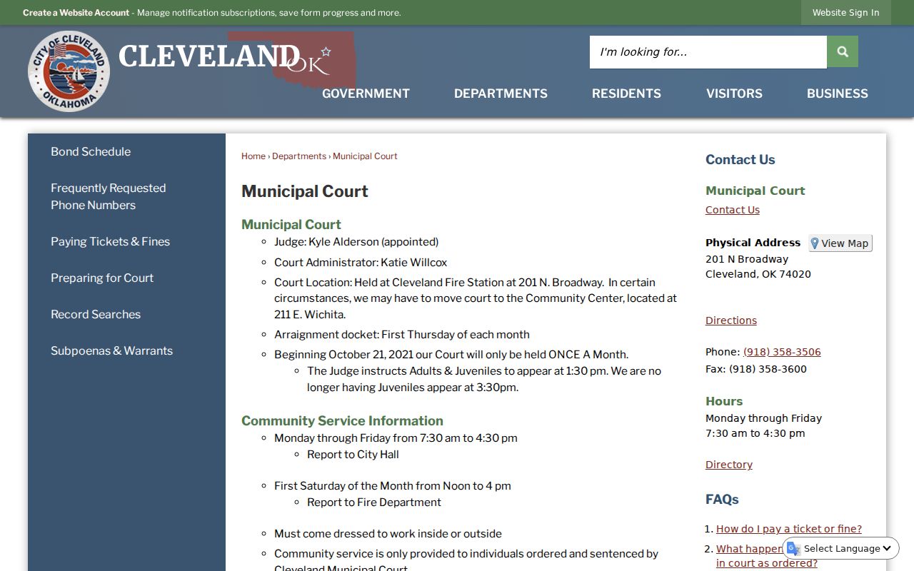 Cleveland warrant records municipal court schedule