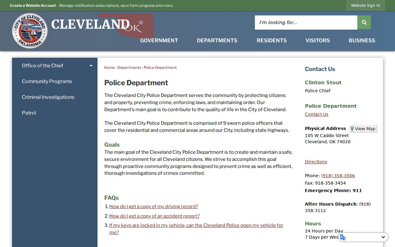 Cleveland warrant records police department contact