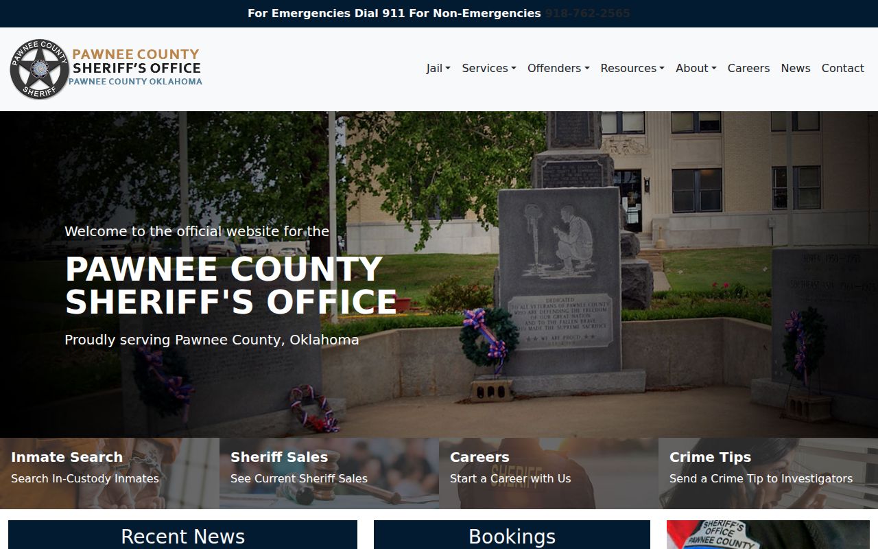 Pawnee County active warrant records official sheriff site